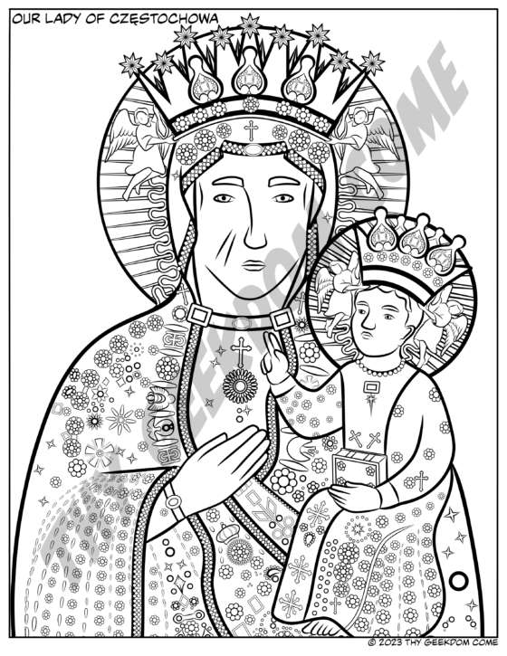 Our Lady of Czestochowa Coloring Page