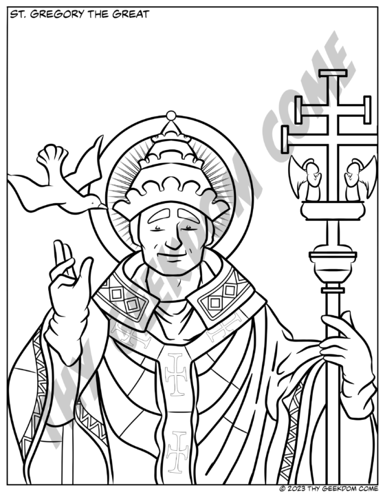 St. Gregory the Great Coloring Page